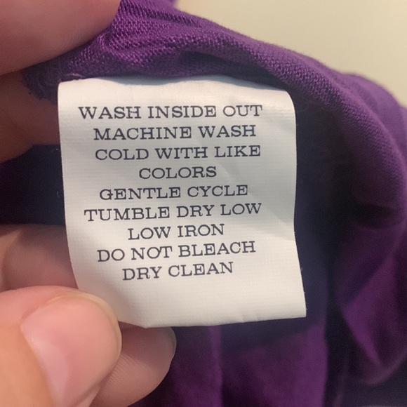 Purple, Short sleeved curved hem shirt - Picture 5 of 6